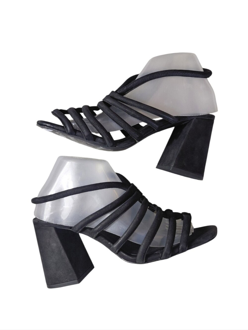 Frre People Black Strappy Block Heel Sandals Size 8.5